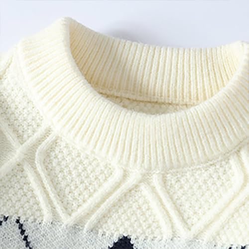 Men's Patchwork Color Block Knit Pullover Sweater Crew Neck Sweater Long Sleeve Thick Winter Warm Top2