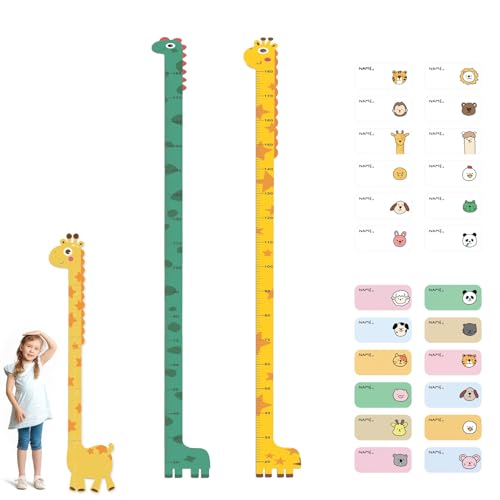 2 Stück Dinosaurier Giraffe Messlatte Kinder und 24...