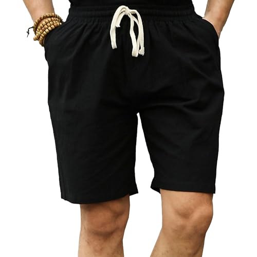 Pantalones cortos clásicos de lino para hombre miniatura 1