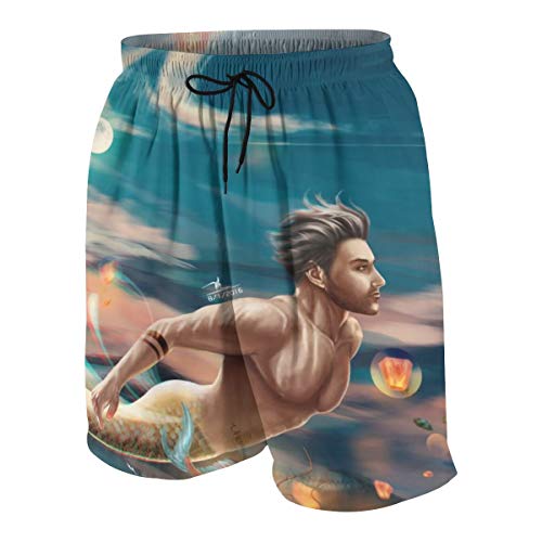 Under Sea Male Men Mermaid Merman Tail Mermen Mens Swim Trunks Bathing Suit
