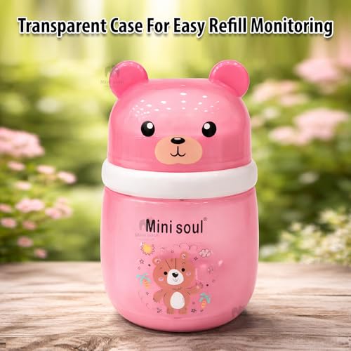 Image of Baby Powder Puff with Container Soft Feather Sponge Powder Applicator for Newborn & Infant Transparent Refillable Case Mess-Free, Leak-Proof, Baby-Safe Powder Puff for Kids Pink