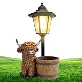 Illumination extérieure créative : Les lanternes solaires avec jardinière présentent un design en forme de vache, servant à la fois de lampe d'accent pour terrasse et de décoration animale extérieure. Cette décoration de jardin amusante ajoute du charme à votre cour tout en diffusant une lumière douce et ambiante.