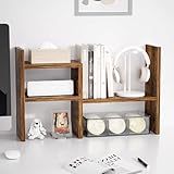 Jerry & Maggie - Desktop Organizer Office Storage Rack Adjustable Wood Display Shelf, Birthday Gifts Toy Home Decor Free Style Rotation Display True Natural Stand Shelf (Natural Wood Tone)