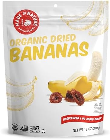 Made In Nature Organic Dried Chewy Banana Slices, 12 Ounce (Pack of 1) – Vegan Snack, Non-GMO, Unsulfured, Gluten Free, Kosher