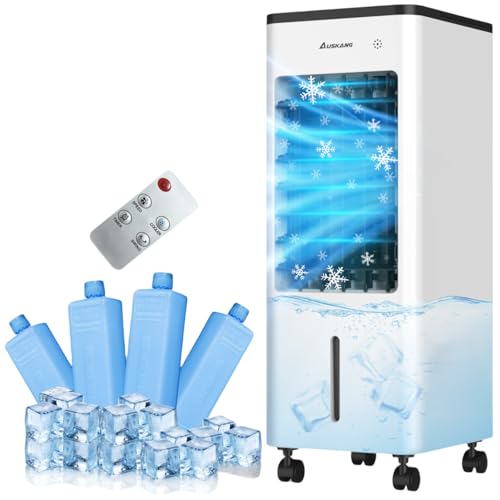 La Mejor Recopilación de Enfriador de Aire Portatil al mejor precio. 49 Auskang Aire Acondicionado Portátil 10L - 4 en 1 Enfriador de Aire,Ventilador de Frío Portátil Silencioso con 3 Cajas de Hielo,Control Remoto y Temporizador para Dormitorio...