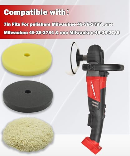 Image of 7 inch Polishing and Finishing Pad Kit Fits for Milwaukee M18 Polisher (2738),Replace 49-36-2783, 49-36-2784, 49-36-2785