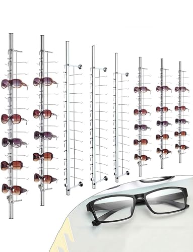 Soporte de exhibición para gafas, construcción de aluminio duradero, función de bloqueo seguro, ideal para tiendas ópticas y exhibiciones minoristas