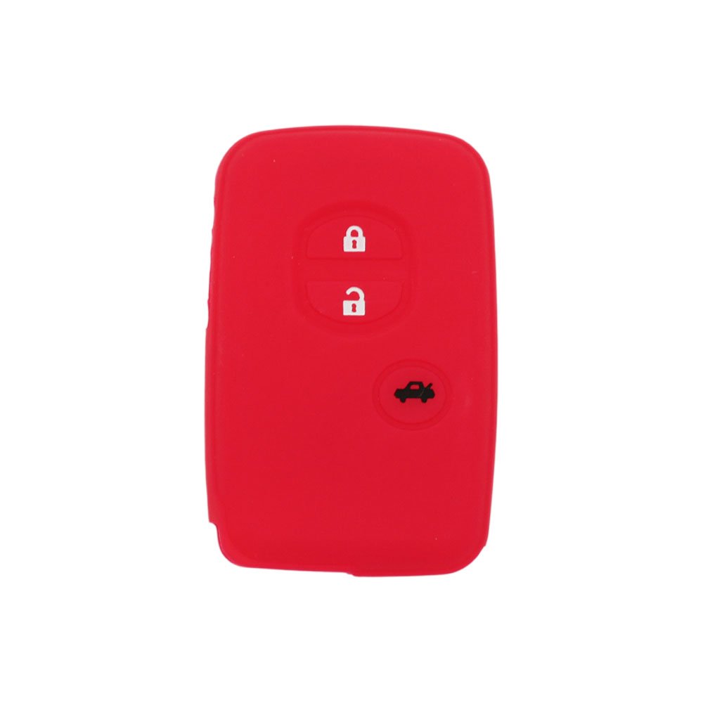 BROVACS Silicone Cover Protector Case Holder Skin Jacket Compatible with TOYOTA 3 Button Smart Remote Key Fob CV9403 Red - Image 2