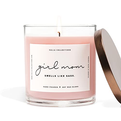 Image of ThreeKin Scented Candles for Girl Mom, Natural Soy Wax Candles for Home, Relaxing Aromatherapy for Moms, Lavender Essential Oils with a Hint of Sass, Long Lasting Candle Burns for 75 Hours