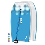 BPS 41 Inch Bodyboard with Body Board Coiled Leash - Unisex Bodyboard (Blue / White)