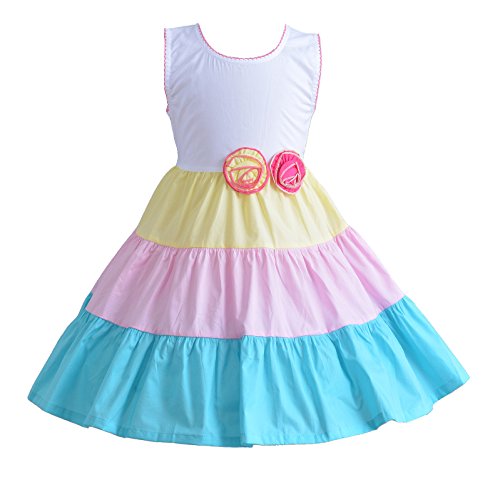 Robe de soirée pour filles Cinda en coton coloré avec cerceau