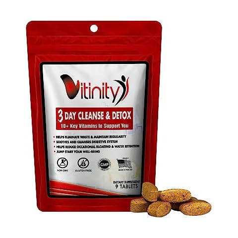 VITINITY 3 Day Detox - Natural Whole Body Detox Pills - Colon Cleanse for Digestive Health - Herbal Supplement for Weight, Bloating, & Constipation Relief - Apple Cider Vinegar & Cayenne Pepper (1) Cover