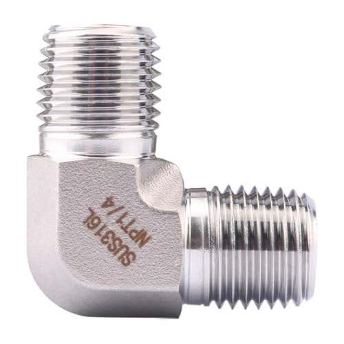 Codo 1/4" NPT macho acero inoxidable 316L para conector de tubería 3