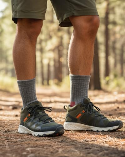 GoWith 2 Pairs Hiking Alpaca Wool Crew Socks for Men & Women, Merino Wool Full Cushioned & Terry Cozy Fuzzy Socks4