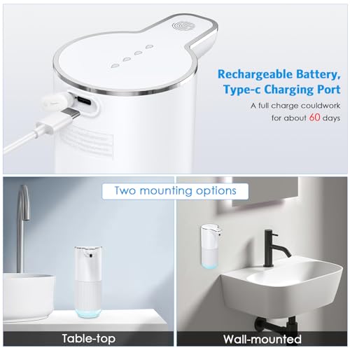 Image of Upgraded 12oz Automatic Soap Dispenser, Hand Soap Dispenser IPX6 Waterproof, 4 Levels Adjustable Automatic Liquid Shower for Kitchen Bathroom