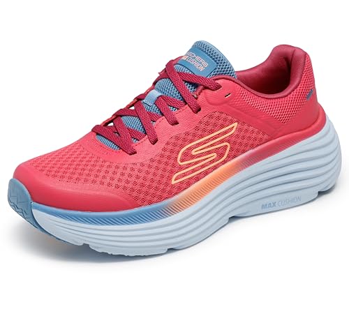 Skechers Women's Max Cushioning Endeavour Canova Sneaker, Red/Multi, 9.5