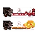 Sweet Candy Dark Chocolate Orange & Cherry Sticks - Chocolate Covered Candy - Orange & Cherry Flavors With Chocolate Coating - Old Fashioned Sweet Treat - Two (2) 10.5oz Boxes