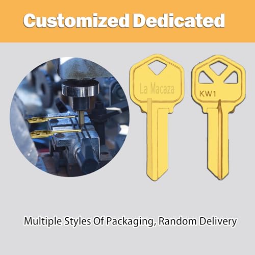 Premium Brass KW1 Key Blanks, Uncut Blank Keys for Residential & Commercial Use, Pack of 50