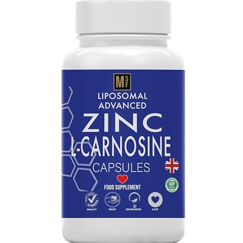 Zinc L-Carnosine Supplement 180 Capsules - Liposomal Zinc L-Carnosine - 1-a-day - Vegan, Non-GMO, No Fillers - UK Company