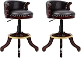 Stile vintage contemporaneo: design dall'aspetto lucido; seduta imbottita comodamente imbottita con schiuma ad alta densità e rivestita in pelle bovina di facile manutenzione con decorazione inchiodata in ottone; gambe in legno massello e poggiapiedi circolare per una maggiore stabilità; dotato di piedini per mantenere il pavimento privo di usura.