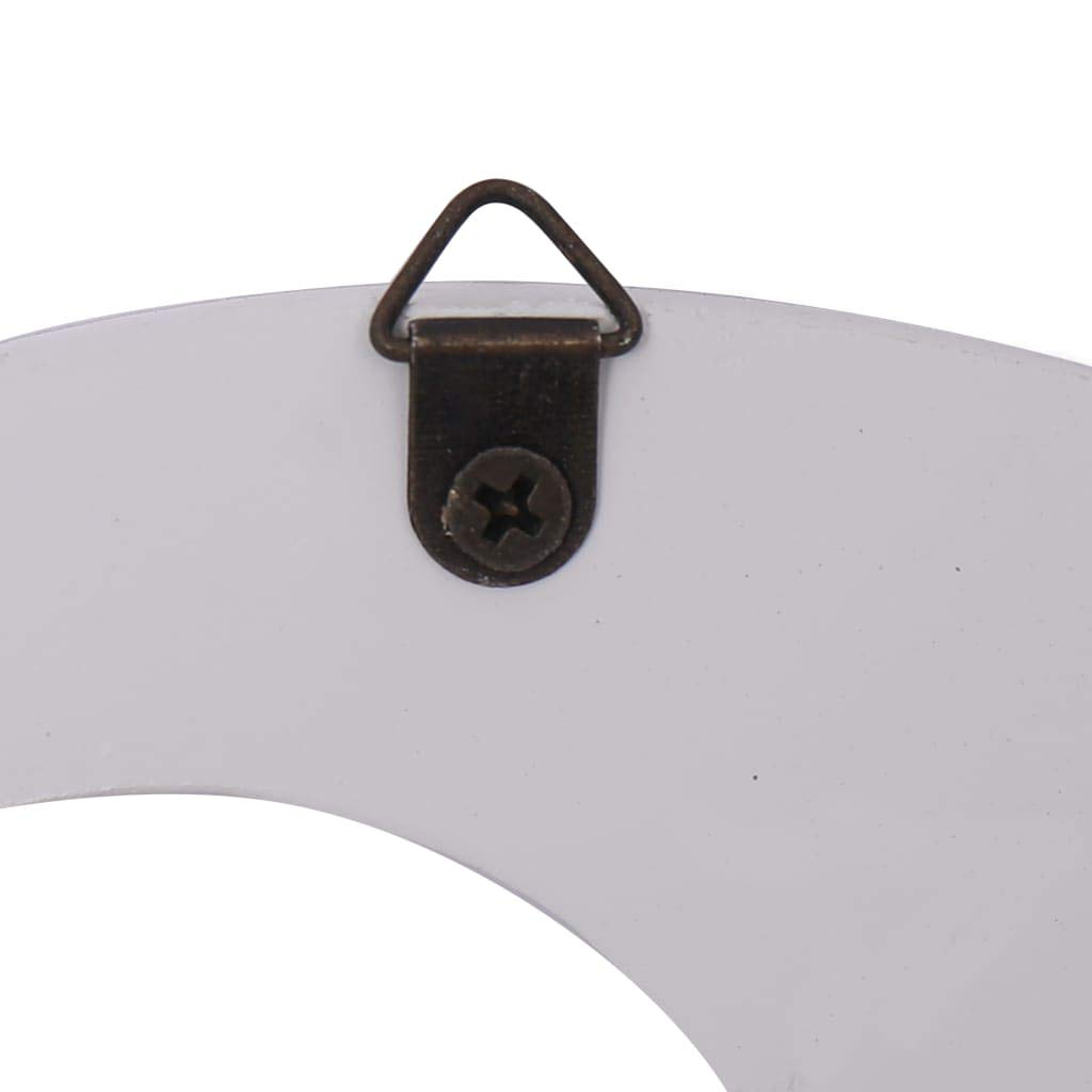 Porte-manteau mural WELCOME blanc en MDF, 74 x 29,5 cm, avec 5 crochets en cuivre, pour couloir, entrée, rangement pour veste, manteau, clés, poche