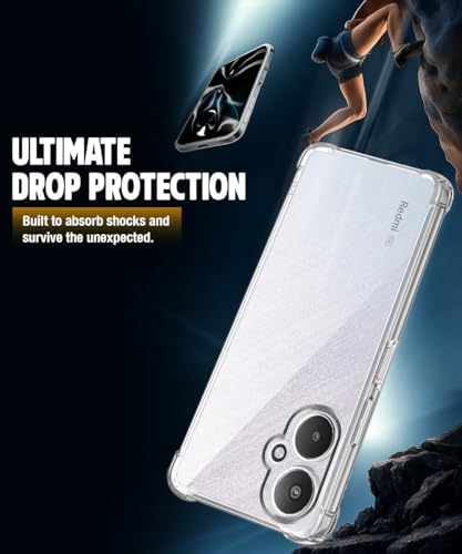 Image of WOW IMAGINE Clear Back Cover Case for Xiaomi Redmi 13C 5G | Poco M6 5G | Shockproof Soft TPU Case | Cushioned Edges for Ultimate Protection Back Cover Case - Transparent