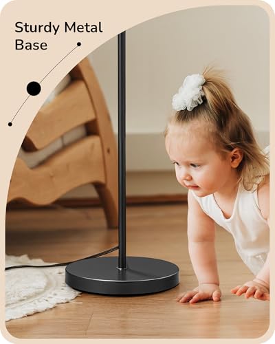 Image of EDISHINE 64.7IN Floor Lamp for Living Room with Remote, Black Standing Lamp