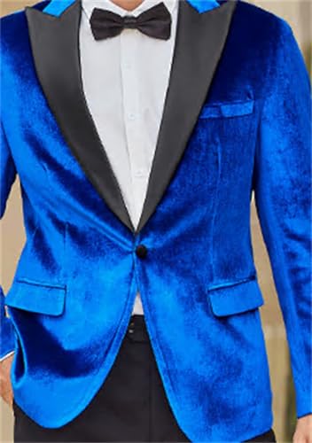 Yarizm Velvet Men's Tuxedo Blazer for Men Wedding One Button Peaked Lapel Performance Suit Jacket for Prom Dinner Party4