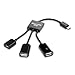 Produktbild kwmobile 3in1 Micro USB Adapter - Mikro USB Verteiler OTG Hub für Smartphone Tablet - USB Verteiler Handy dreifach in Schwarz