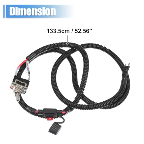 uxcell 1 Set 133.5cm 52.56\" Universal Automotive Switched Fuse Bypass Kit Fuse Bypass Switch