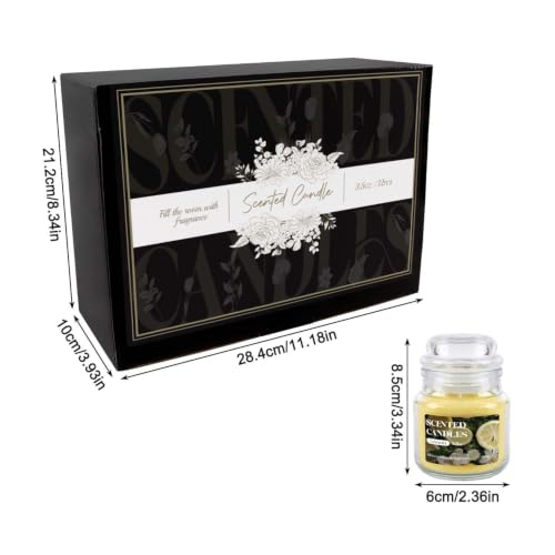Image of 12 Pack Scented Candles Set - 3.5oz Soy Wax Aromatherapy Candles with 6 Fragrances, Long Burning Glass Jar Candles for Home Bedroom Kitchen Bathroom Dining, Gift Set for Women Men