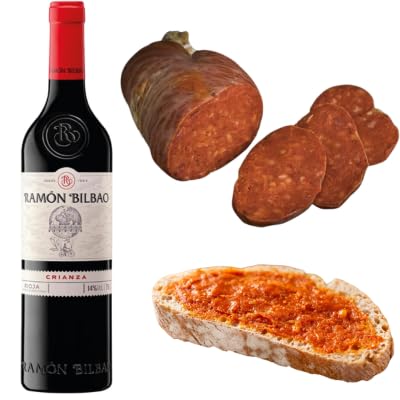 Pack Gourmet: Ramón Bilbao Crianza 750 ml + Sobrasada de Bellota 2 Unidades 100% Ibérica Maldonado 250 g – Maridaje Español Premium – Regalo Gastronómico