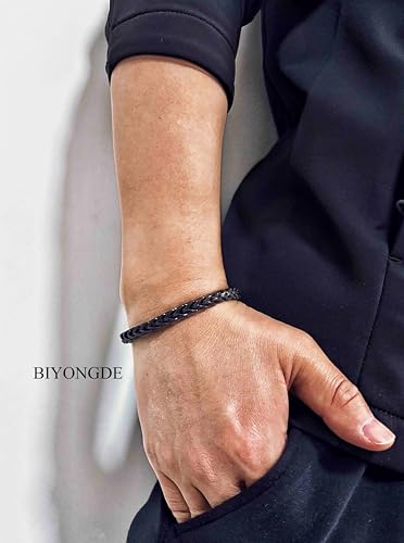 Pulsera hombre acero inoxidable cadena Franco negro plata 6mm miniatura 2