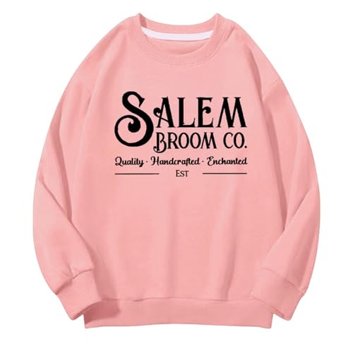Halloween Toddler Clothes 2025 Fall Fashion Salem Broom Co Graphic Pullover Long Sleeve Crewneck Holiday Sweatshirt2