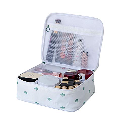 Makeup Bags Cosmetic Bag Multifunction Large Toiletry Bag Organizer Portable Travel Case for Women/A-White Cactus
