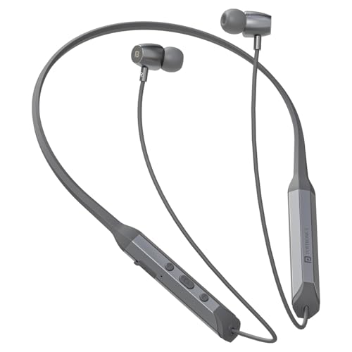 Image of Portronics Harmonics Z12 in Ear Bluetooth Neckband with Metallic Built & Hall Switch(ON /Off),Upto 35 Hours Playtime, Gaming /Music Mode, Low Latency, Bluetooth Version 5.3V, Type C Fast Charging(Grey)