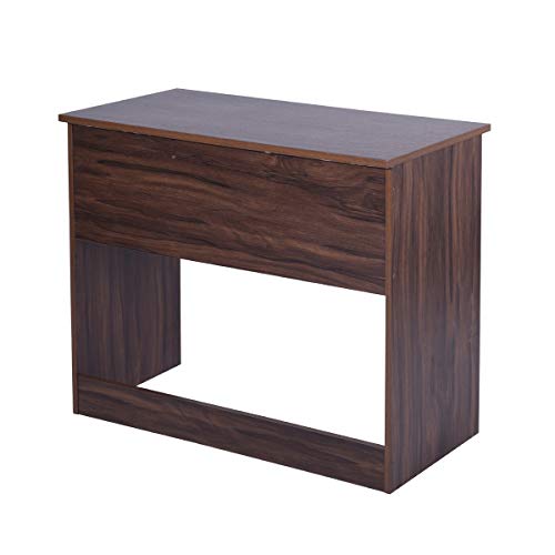 Computer Desk, 35.4'' Writing Gaming Desk Modern Simple Style Pc Table With 2 Drawers & Solid Construction, Rustic Industrial Workstation Easy To Assemble & Care Home Office Furniture, Walnut #TOP5