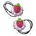 2pcs Handmade strawberry cake shape hair tie, Hand-crocheted wool hair elastic, pure hand-made creative and fashionable hair ring, special hair rope gifts cute head accessory for girls