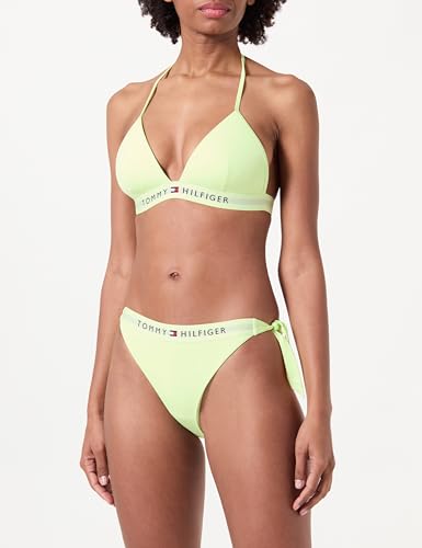 Tommy Hilfiger Braguita de Bikini para Mujer Side Tie Cheeky Bikini para Anudar en los Laterales, Verde (Faded Lime), S