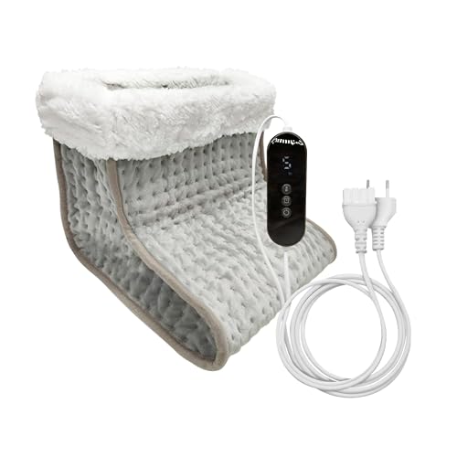 LED ATOMANT Calientapies Electrico 100W, Calentador de Pies 30x30x26cm, 9 Niveles de Temperatura, Proteccion contra Sobrecalentamiento, Tejido Ultrasuave de Poliester, Lavable a Maquina