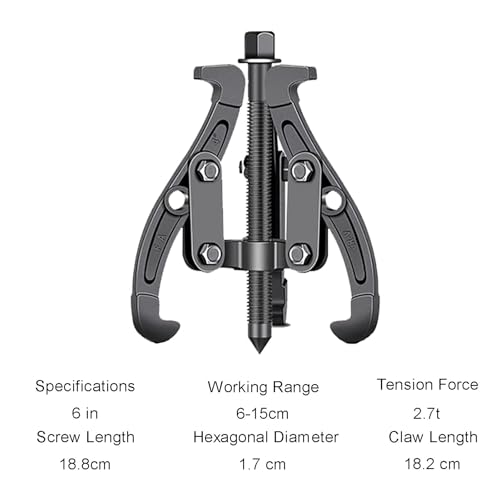 Extractor de rodamientos ajustable de 2 mandíbulas y 3 mandíbulas, extractor de engranajes de acero al carbono para una extracción eficiente de rodamientos pequeños (4 pulgadas), rendimiento estable