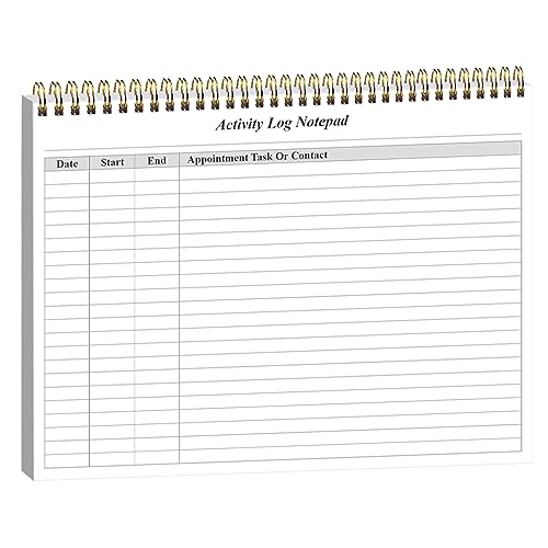 Getvow Activity Log Notepad - Spiral Activity Log Book for Business Work Undated Weekly To Do List Notepad Organized Time Spending Appointment or Contact 52 Sheets 100gsm Paper 8.5 x 11