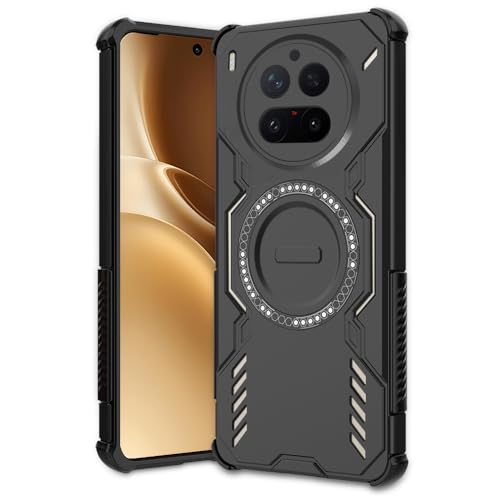 Image of AESTMO Back Case Cover for Vivo X300 Pro 5G | Magnetic Case with Built-in Metal Ring | Compatible with MagSafe Accessories | Shockproof Hybrid (PC + TPU, Black)