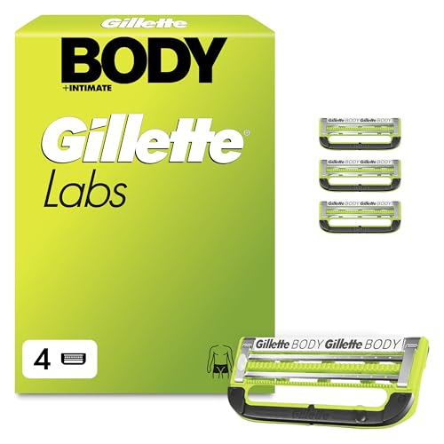 Gillettelabs Body + Intimate Cabezales De Recambio Para Maquinilla De Afeitar, 2 Hojas Más Una Hoja De Precisión, Barra Anti-Vellos Enquistados