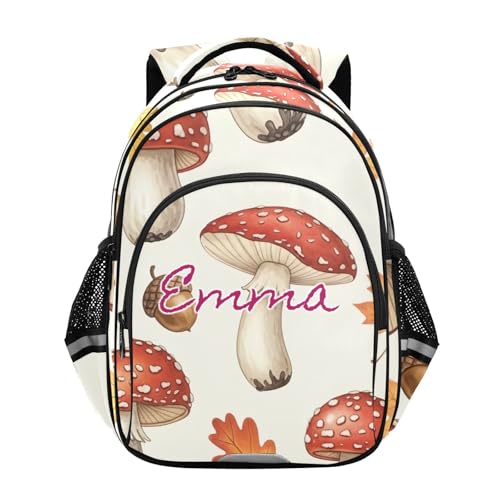 Sac à dos champignons d'automne personnalisé parfait pour la rentrée scolaire des enfants