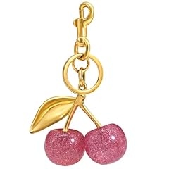 Gold Key Ring-pink Cherry