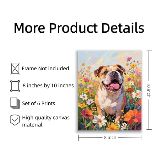 Image of Frimeeme Dog on The Beach Canvas Wall Art, 8x10, Set of 6
