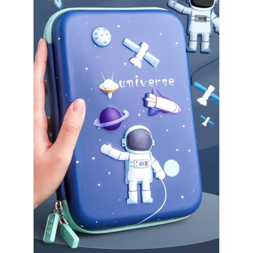 Image of Storio Big Size Eva 3D Cover Large Capacity Space Astronaut Pencil Case Compartments, School Pouch Premium Stylish Pen Holder (Big Size Astronaut Pencil Case), Multicolor