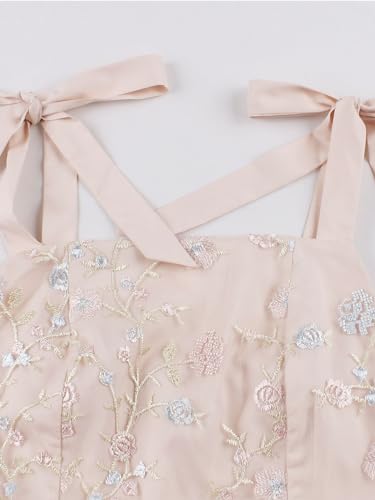 Women's Tie Strap Tulle Prom Dresses Sweetheart Flower Embroidery Dress Short Formal Party Mini Homecoming Dresses3