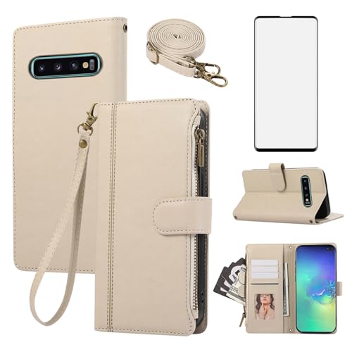 Protection Samsung S10 Plus intégrale avec vitre en verre trempé et étui porte-carte